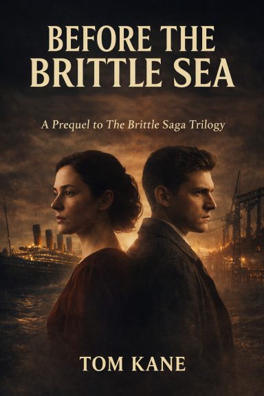 Cover of "Before the Brittle Sea" featuring two figures against a ship backdrop.